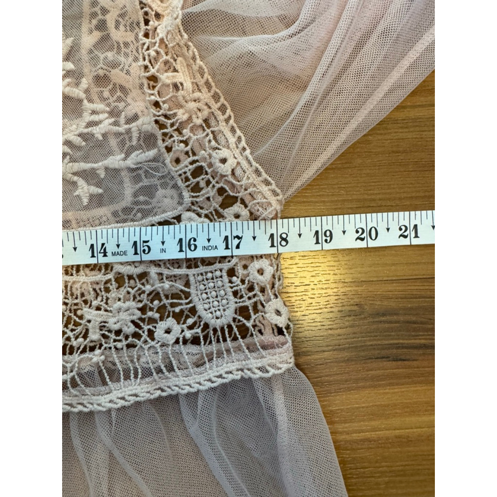 Dainty Coquette Lace Babydoll Top Sheer Embroidered Cottagecore Women’s Medium - Picture 4 of 10